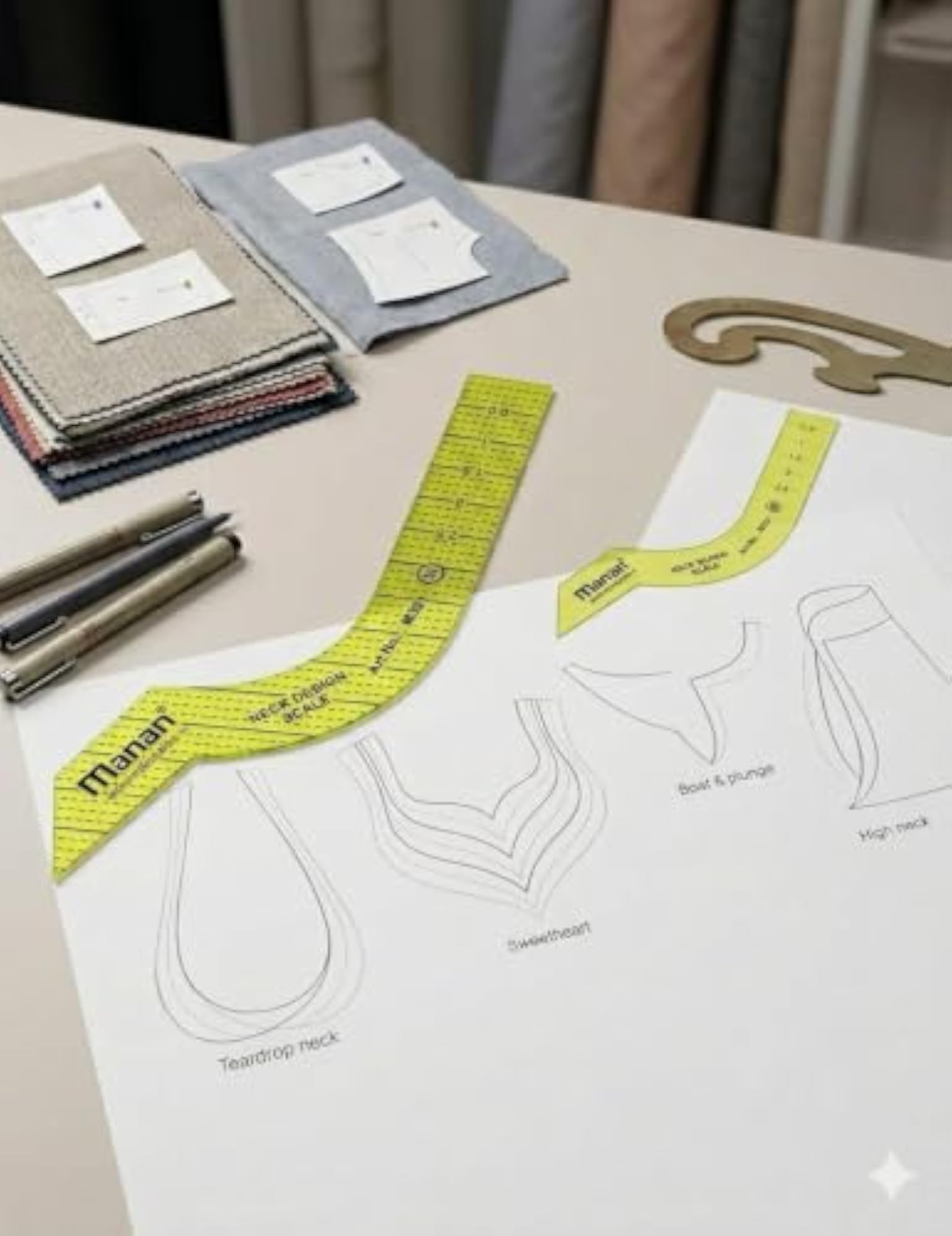 Set of 10 Neck Design Scale for Tailoring